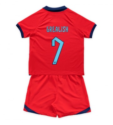 Maillot de foot Angleterre Jack Grealish #7 Extérieur enfant Monde 2022 Manches Courte (+ pantalon court)